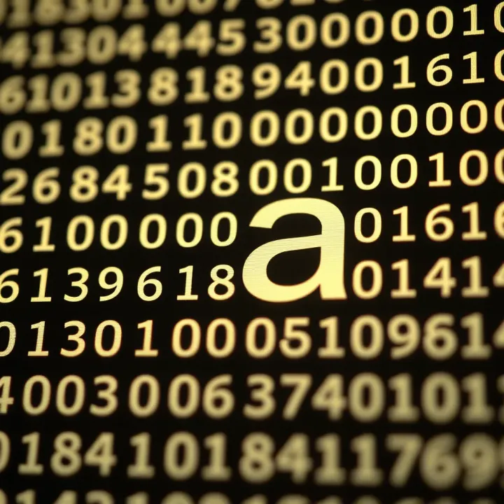 Illustration of ASCII table highlighting the character a and its binary code