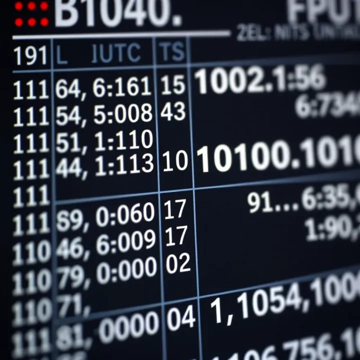 Chart demonstrating practical examples of binary numbers alongside their equivalent decimal values