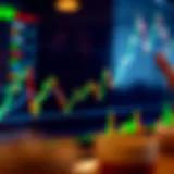 Technical chart illustrating doji candlestick pattern showing market indecision during fast-paced trading