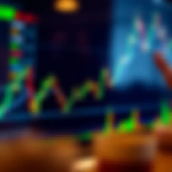 Technical chart illustrating doji candlestick pattern showing market indecision during fast-paced trading