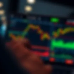 Virtual Stock Market Interface in Demo Trading App User interface of a demo trading app showing virtual stock market charts and portfolio details