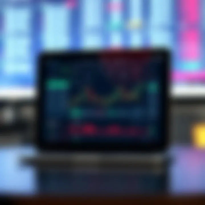 User interface showcasing algorithmic trading app features on a digital device