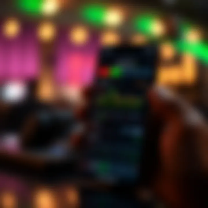 Mobile phone displaying a low charge trading app interface with stock charts and transaction details