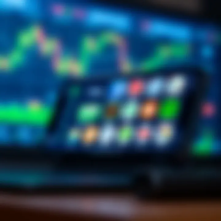 Smartphone screen displaying various online trading app icons popular in India