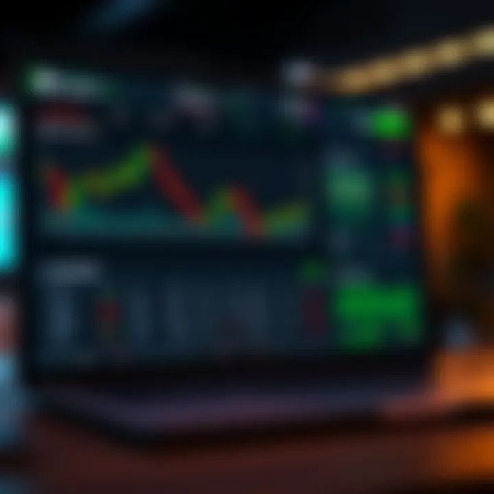 Online dashboard displaying virtual stock trades with graphs and portfolio summary