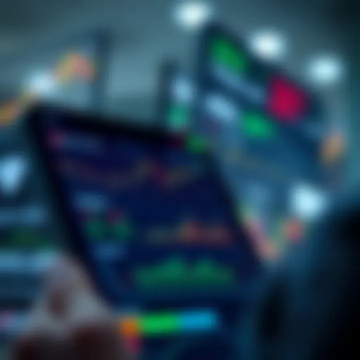 User interface of a secure trading application displaying market trends and portfolio overview