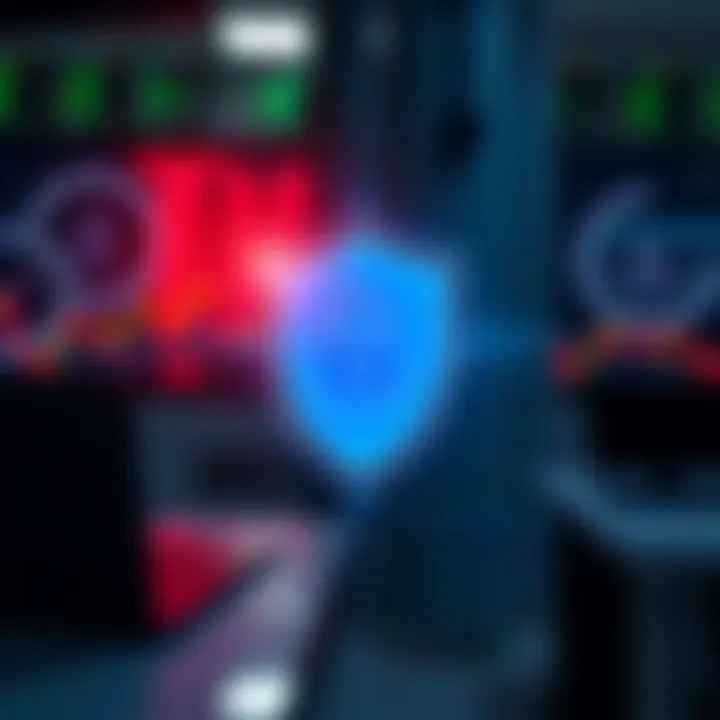 Secure digital environment with shield and lock icons representing safety in option trading platforms