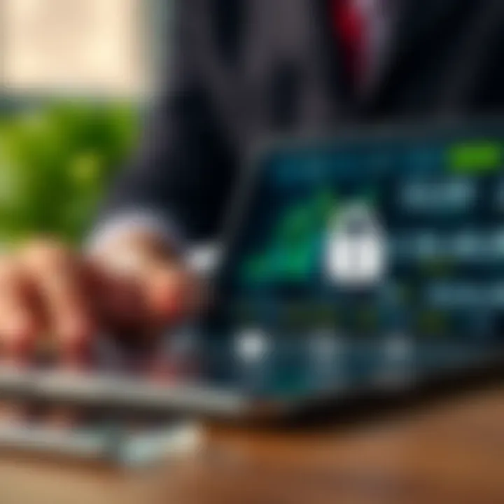 Comparison of features and security icons representing trading app evaluation criteria
