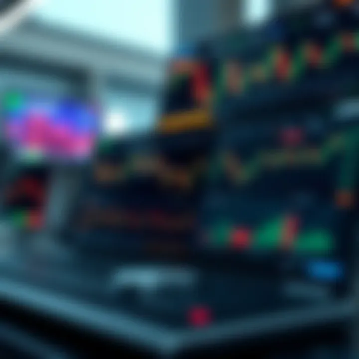 Interface showing various forex trading platform features including charts, currency pairs, and market analysis tools