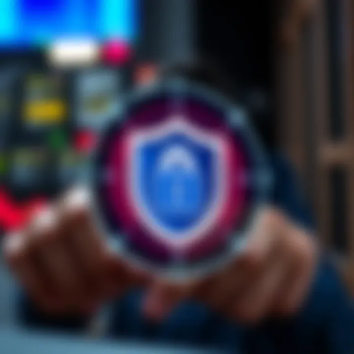 Visual representation of security features like encryption and secure login in digital trading apps