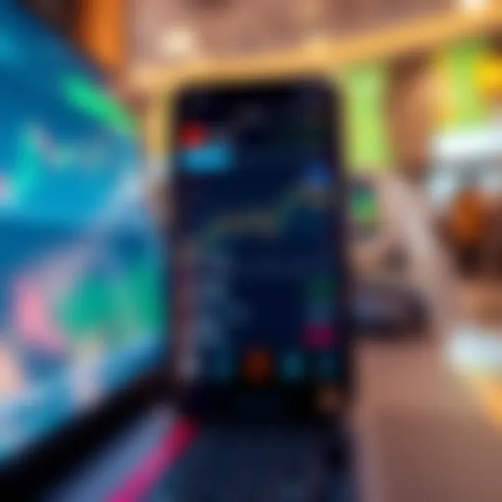 User interface of a popular online trading app showing stock market charts and trading options