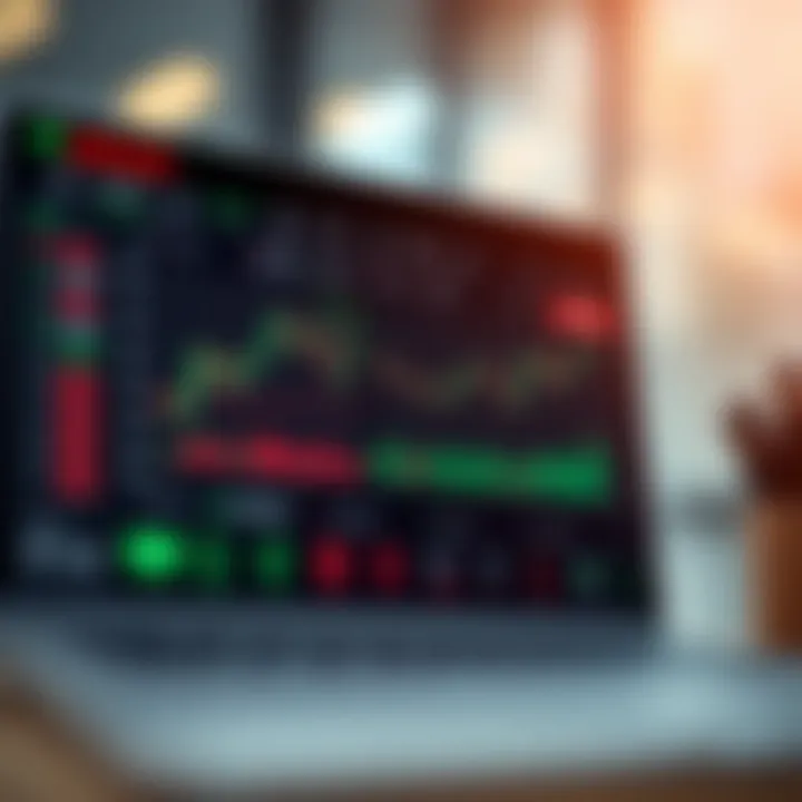 Dashboard of a mobile trading application showing stock charts and portfolio summary