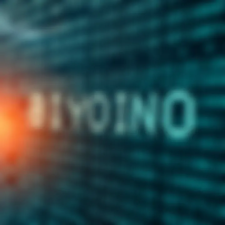 Visual representation of binary code transforming into readable English characters
