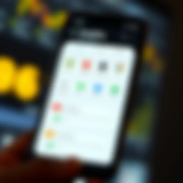 User interface showing various features of a top trading app in India on a smartphone screen