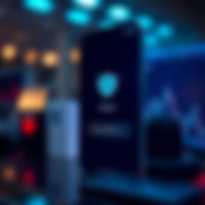 Secure login screen emphasizing app security with a shield icon and password input