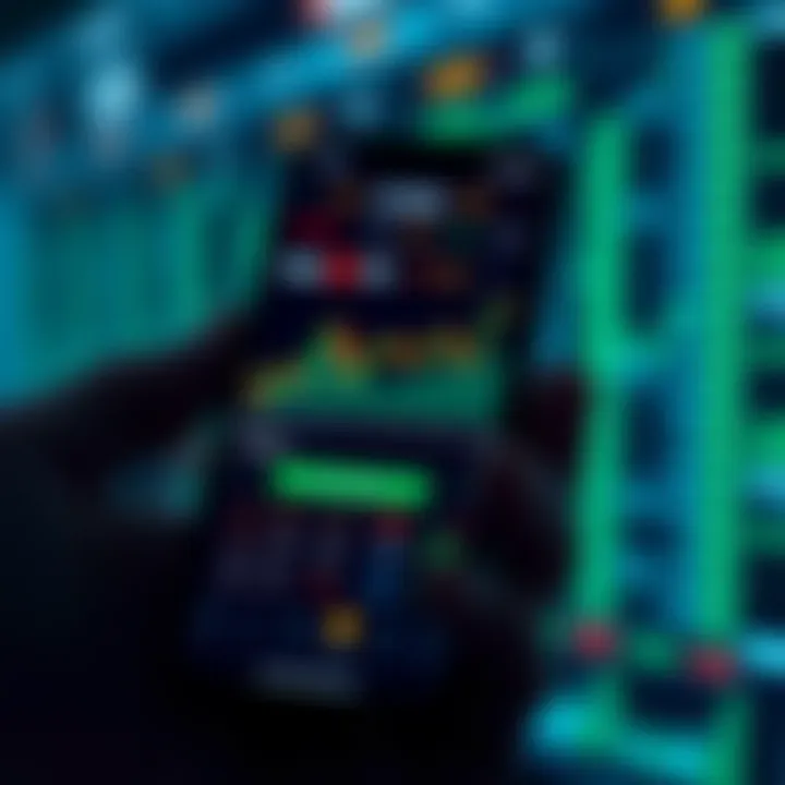 User interface of a trading app displaying charts and financial data on a smartphone