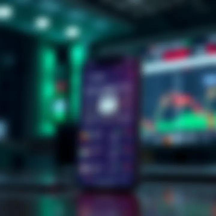 Secure mobile trading app highlighting security features and customer support options