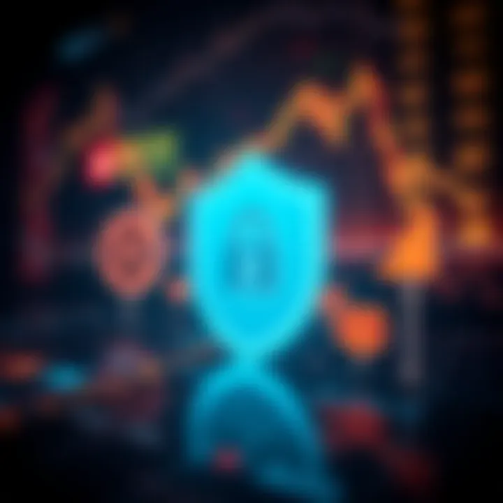 Illustration showing secure financial transactions and regulatory symbols representing safe trading environments