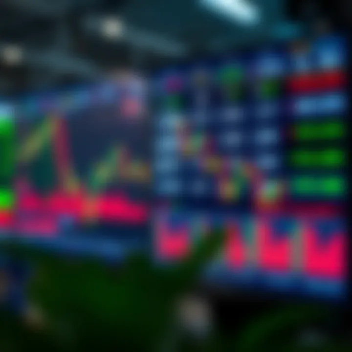 Illustration of a global currency trading platform showing exchange rates and currency pairs on a digital screen