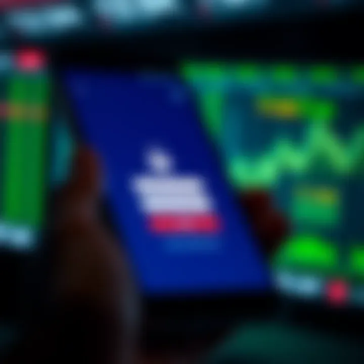 Secure login screen on a smartphone emphasizing data protection and safe trading practices