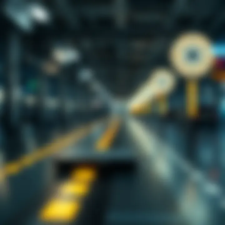 Conceptual illustration of technology and decision pathways diverging from binary choices