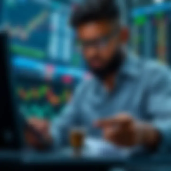 Visual representation of secure digital trading with legal and illegal platforms contrasted