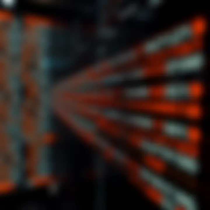 Visualization showing binary search dividing a sorted array and narrowing down the search range