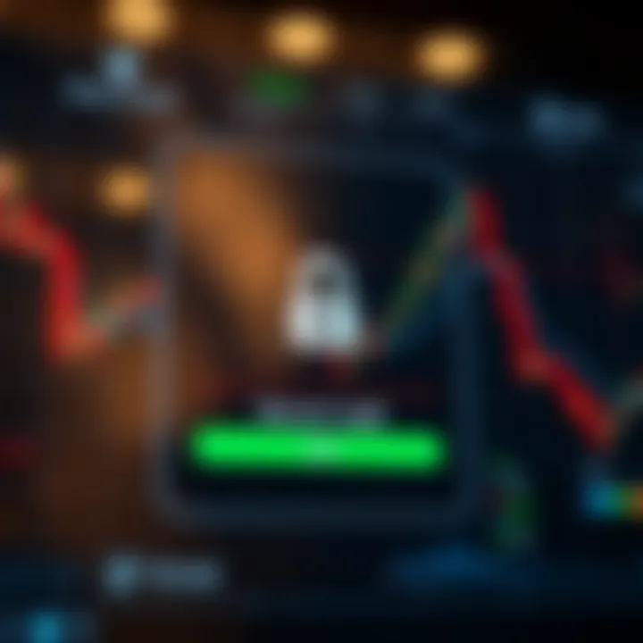 Secure login screen of a trading application emphasizing cybersecurity