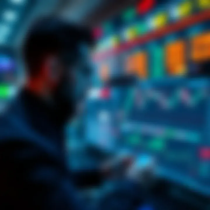 User exploring official trading app interface with charts and market data