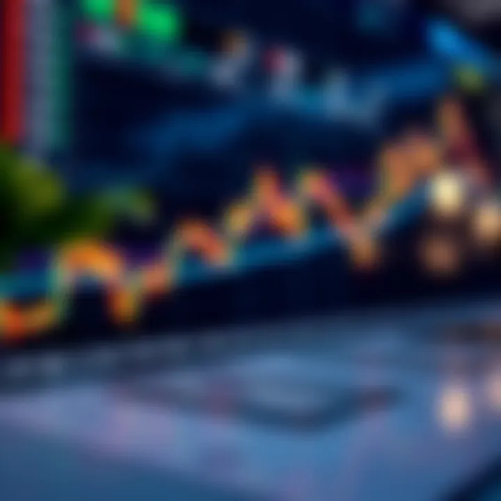 Illustration showing a bullish flag chart pattern indicating potential upward market trend