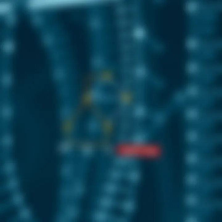 Diagram illustrating a binary search tree structure with nodes and connections highlighting search paths