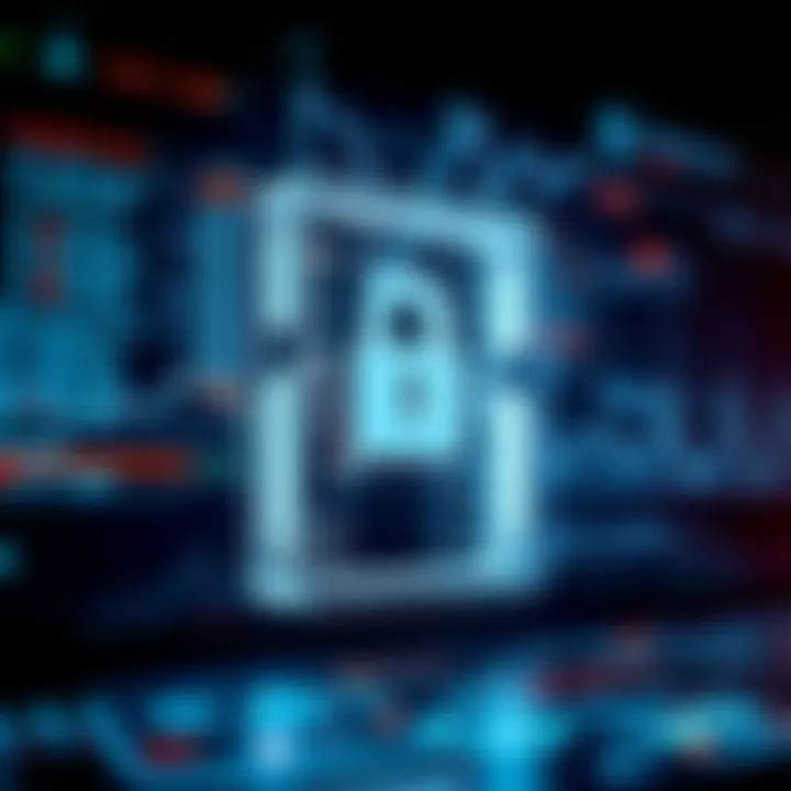 Secure digital environment illustrating encryption and protection measures for online trading apps