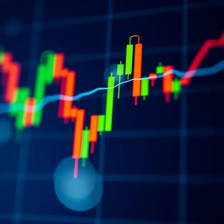 Bearish candlestick pattern indicating downward price trend on a stock chart