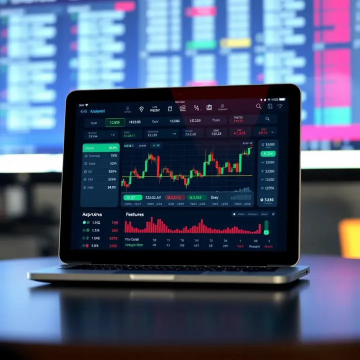User interface showcasing algorithmic trading app features on a digital device