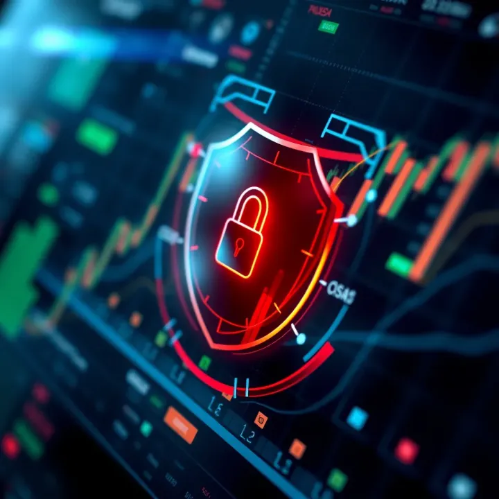Digital shield symbolizing security features and regulatory compliance in online trading