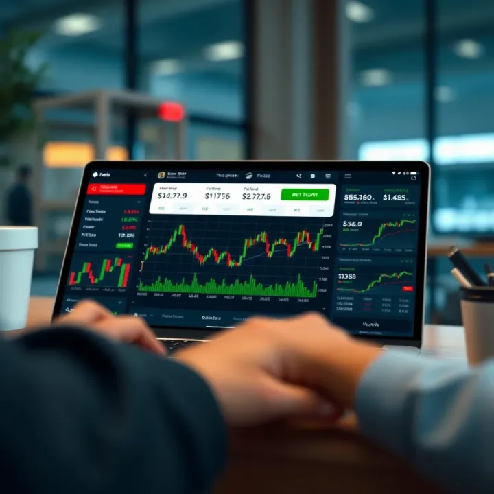 User interface of a popular option paper trading app showcasing charts and trading options in the Indian market