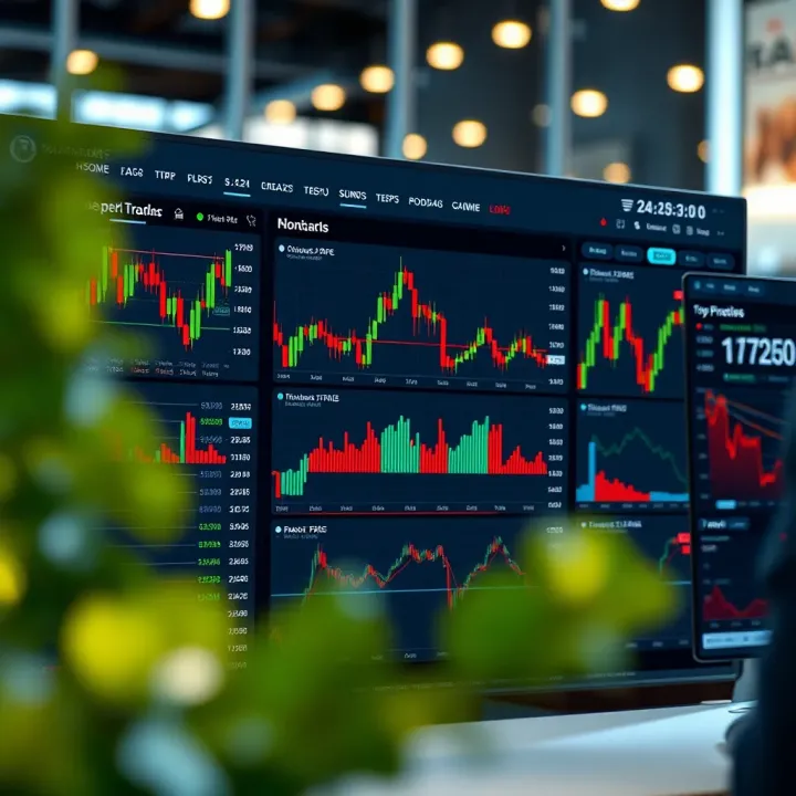 User interface showing a paper trading platform dashboard with stock charts and virtual portfolio details