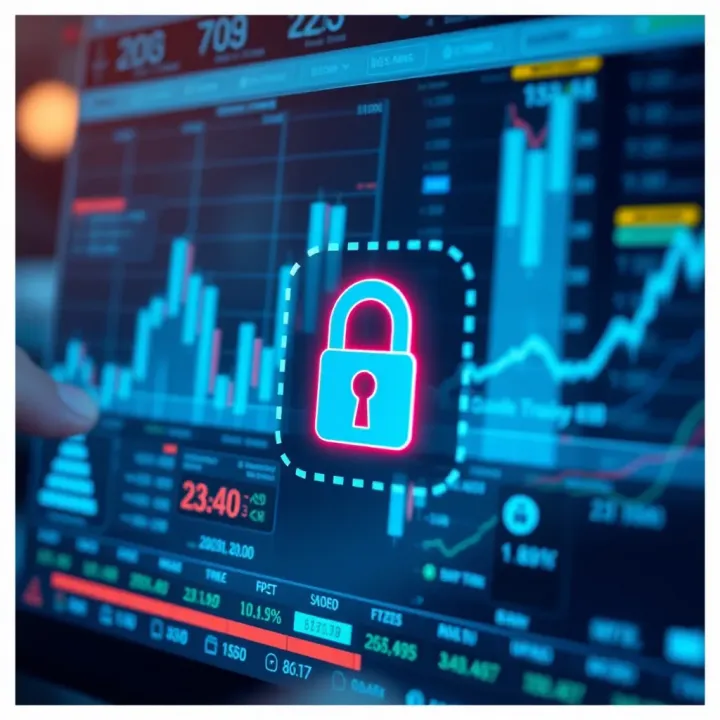 Illustration of digital security features including encryption and two-factor authentication in trading apps
