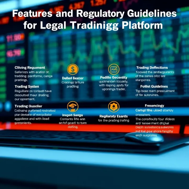 Graphical representation of key features and regulatory guidelines for legal trading platforms