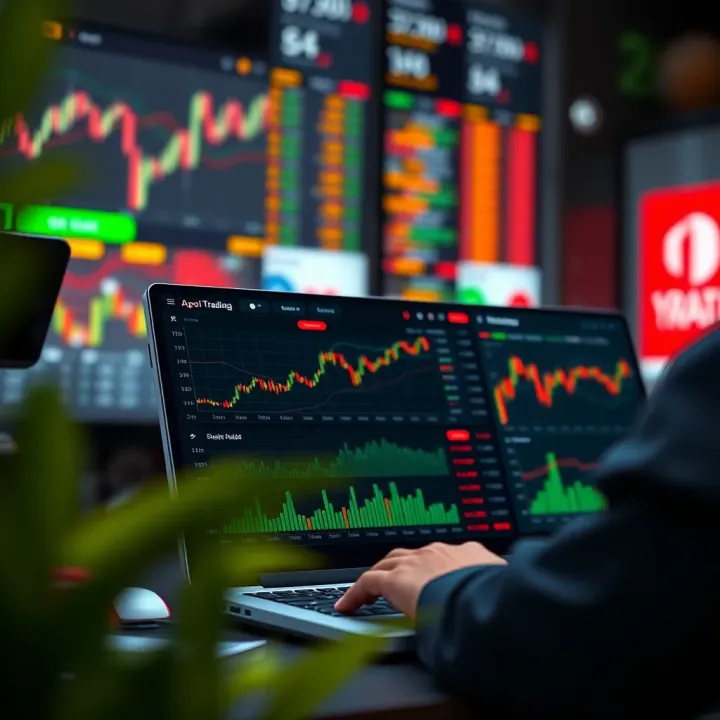 User-friendly trading application dashboard with clear navigation and market analysis tools