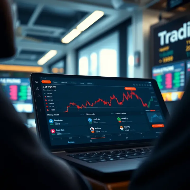 User interface showcasing key features of a popular Indian trading application
