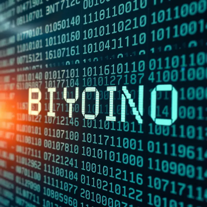 Visual representation of binary code transforming into readable English characters