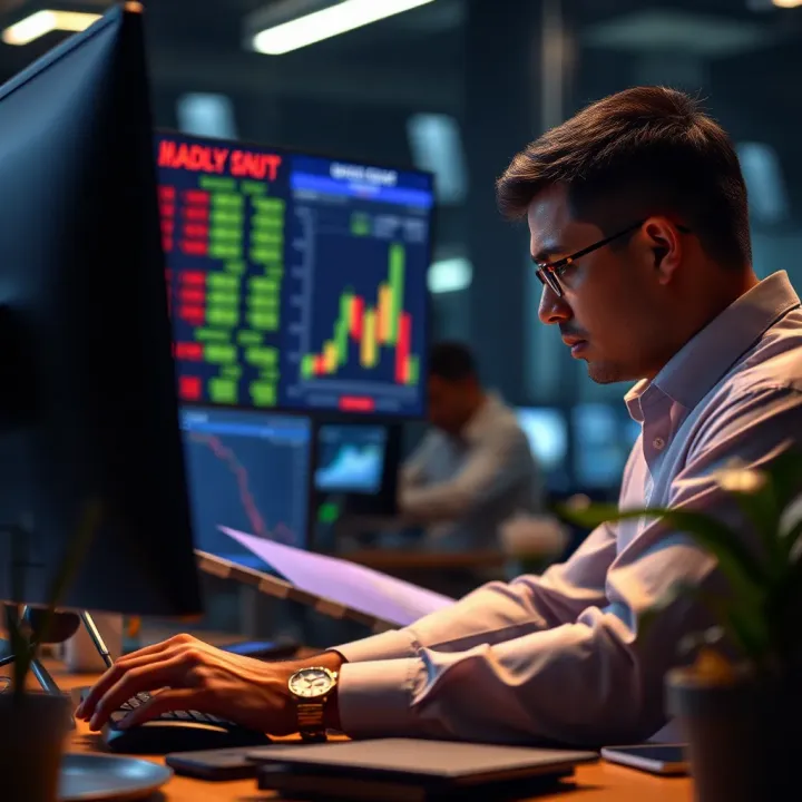 Strategies to Minimize Brokerage Costs in Intraday Trading Illustration of a trader analyzing cost-saving strategies for intraday trading brokerage fees