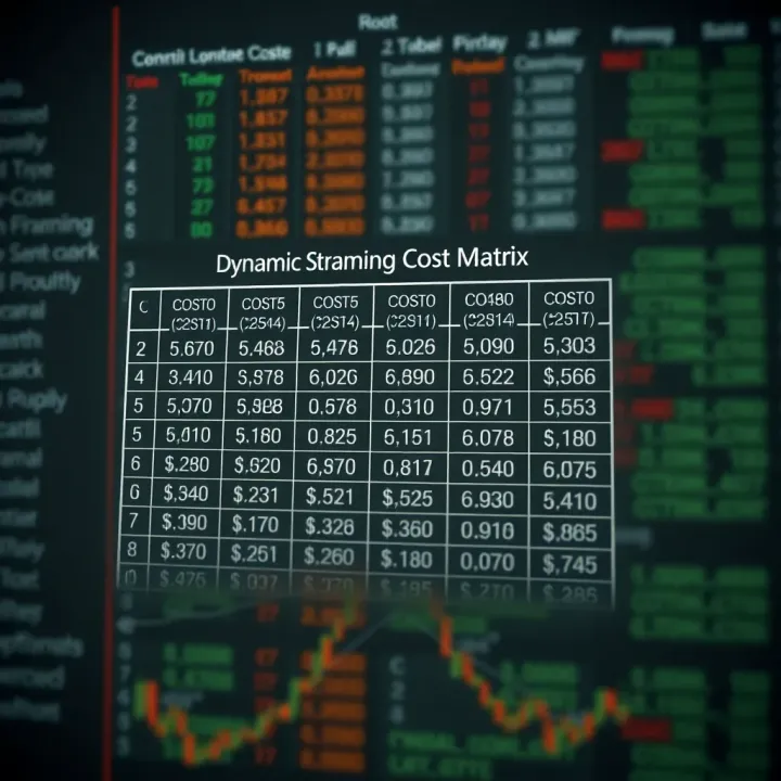 Dynamic Programming Cost Matrix for Optimal BST Construction Matrix table showing computed costs and roots used in dynamic programming for building efficient binary search trees