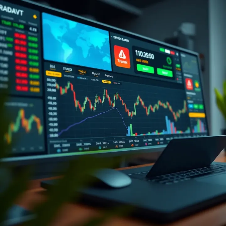 Dashboard of an option paper trading platform showing simulated trades and market data