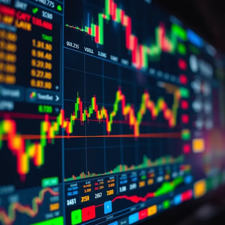 Illustration of a digital interface displaying forex market data and user-friendly trading tools