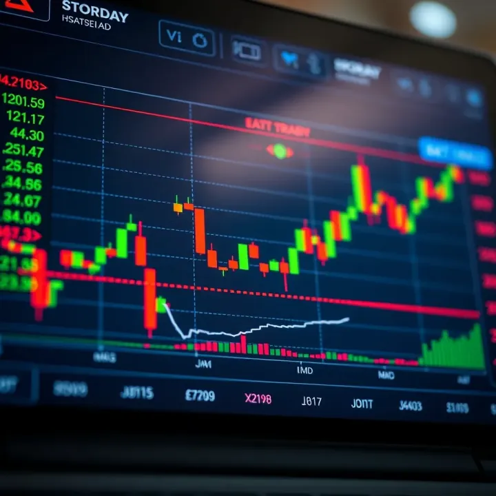 Intraday Stock Price Movements Visualization Graph showing intraday stock price fluctuations on trading platform