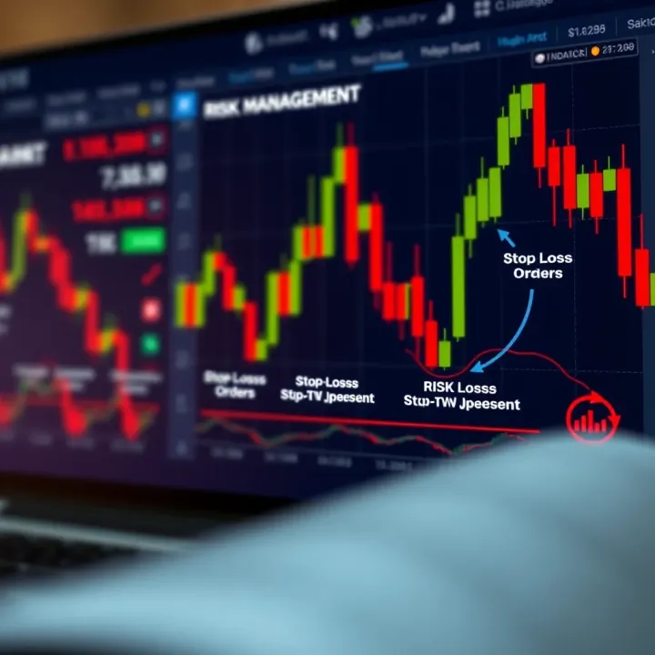 Diagram illustrating risk management techniques including stop-loss orders and position sizing in forex trading