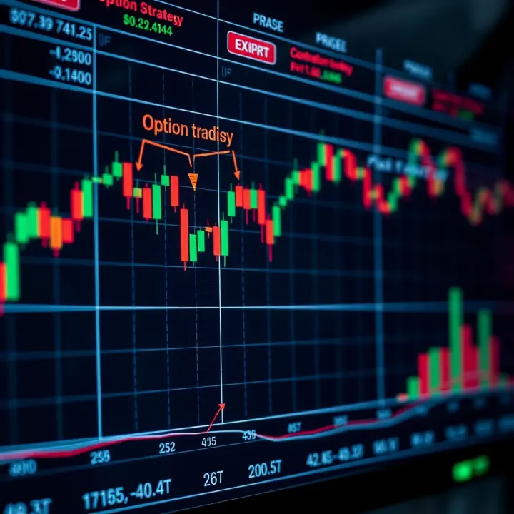 Graph showing options trading strategy with price movements and contract expiry timelines
