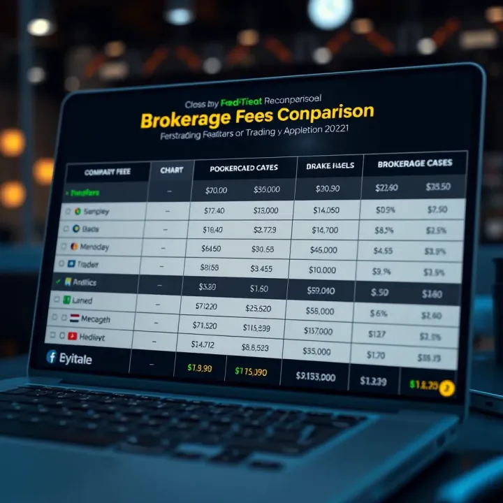 Comparison chart showing brokerage fees across multiple Indian trading platforms